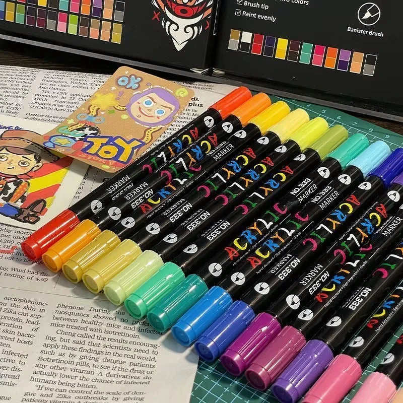 Dual Tip Acrylic Paint Marker Set